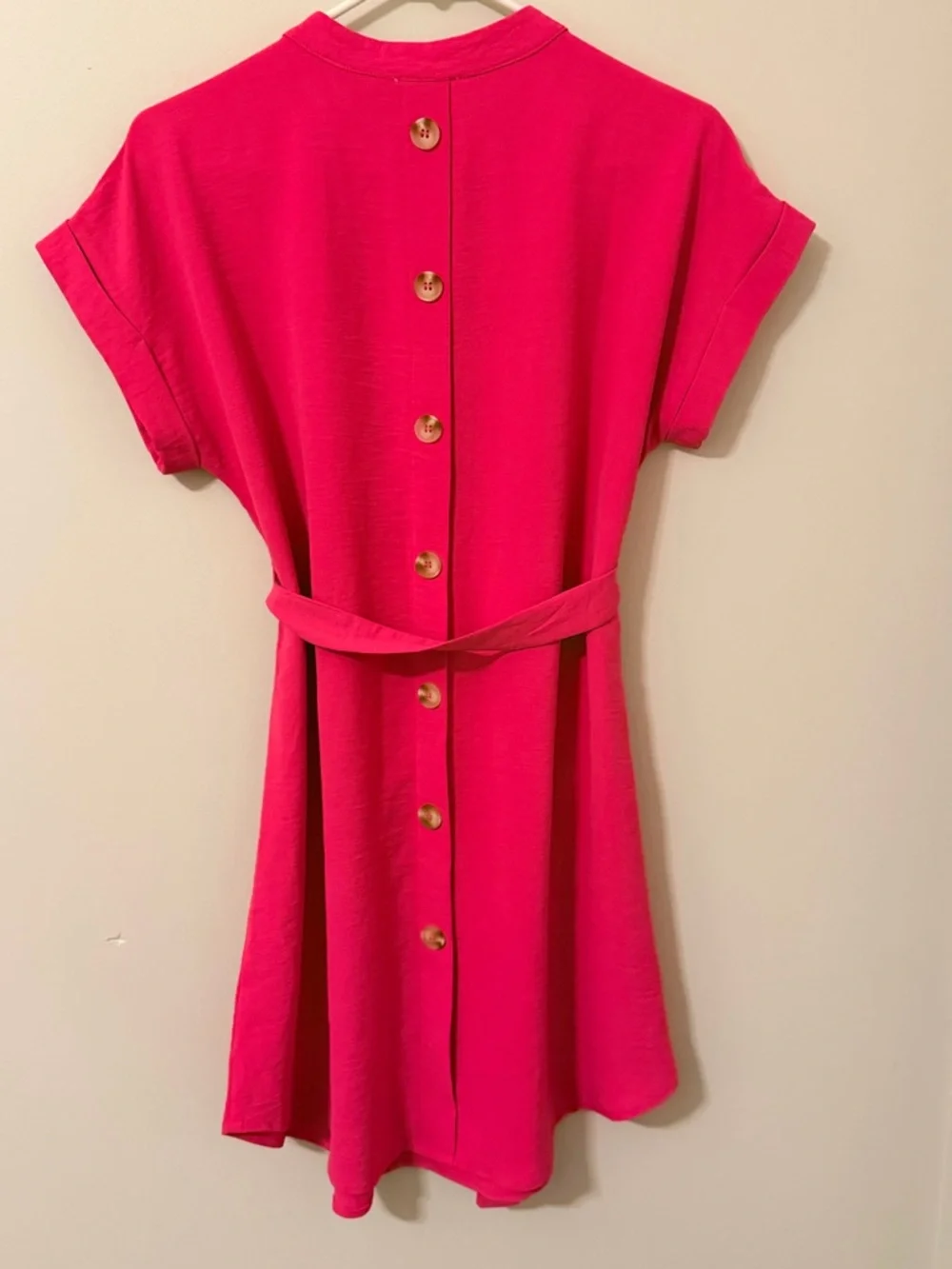 Blu Pepper Hot Pink Tie-Waist Dress - Picture 2 of 3